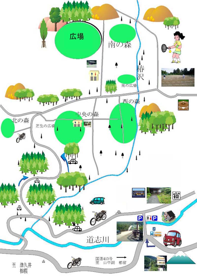 椿荘オートキャンプ場マップ